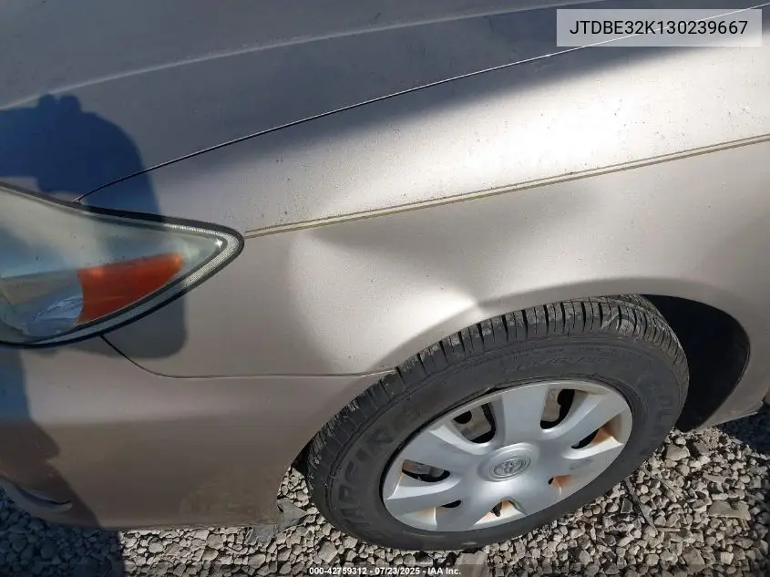 jtdbe32k130239667 JTDBE32K130239667 2003 Toyota Camry Le