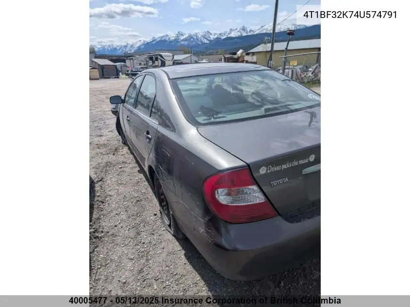 2004 Toyota Camry Le V6/Xle V6 VIN: 4T1BF32K74U574791 Lot: 40005477