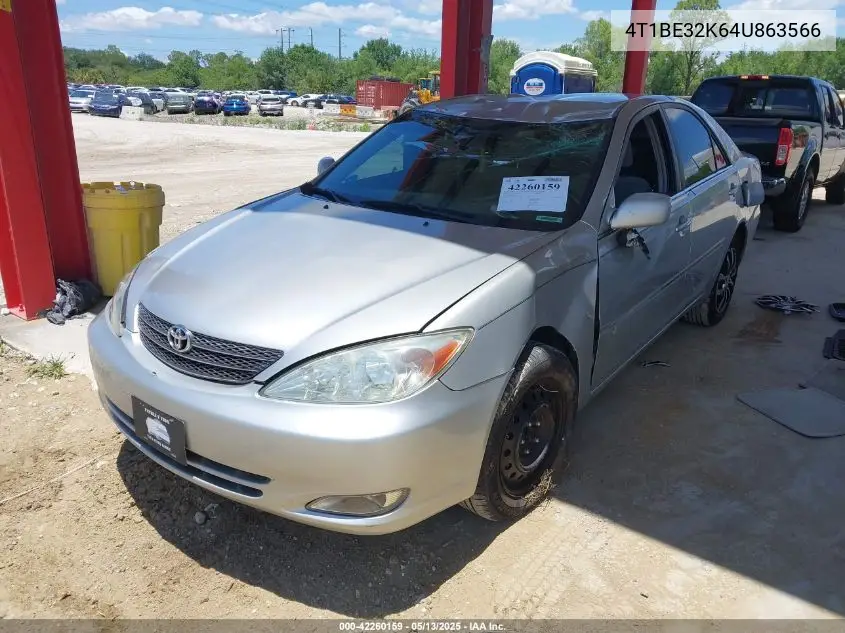 2004 Toyota Camry Xle VIN: 4T1BE32K64U863566 Lot: 42260159