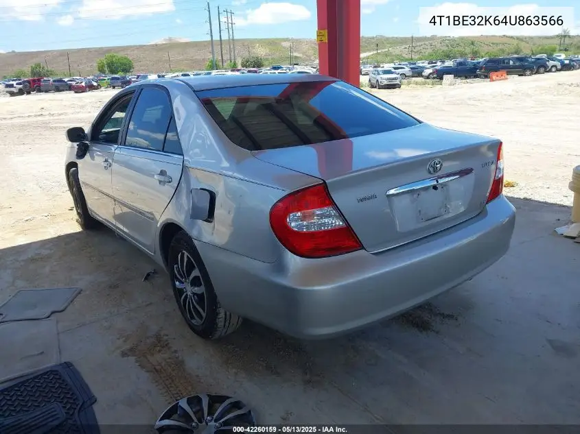 2004 Toyota Camry Xle VIN: 4T1BE32K64U863566 Lot: 42260159