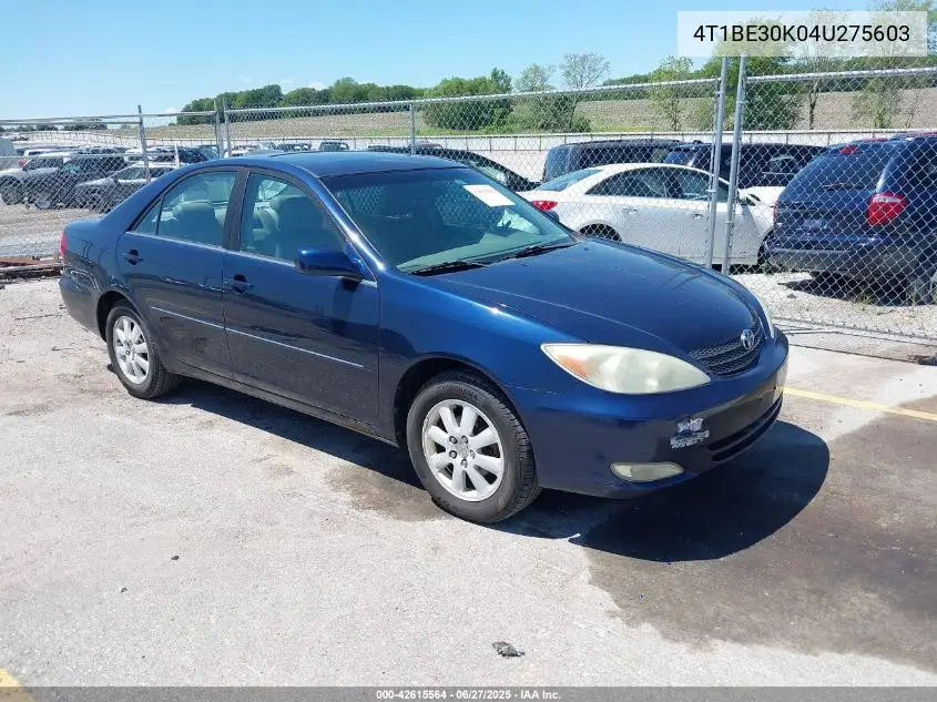 2004 Toyota Camry Xle VIN: 4T1BE30K04U275603 Lot: 42615564