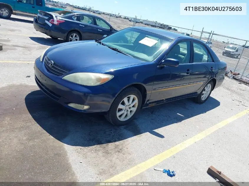2004 Toyota Camry Xle VIN: 4T1BE30K04U275603 Lot: 42615564