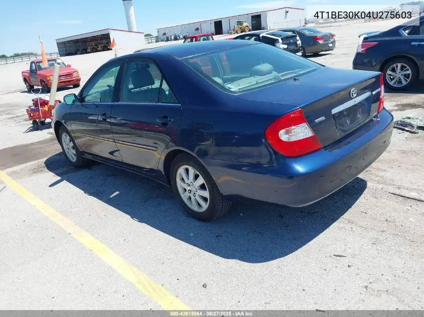 2004 Toyota Camry Xle VIN: 4T1BE30K04U275603 Lot: 42615564