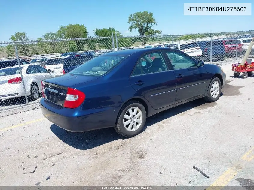2004 Toyota Camry Xle VIN: 4T1BE30K04U275603 Lot: 42615564