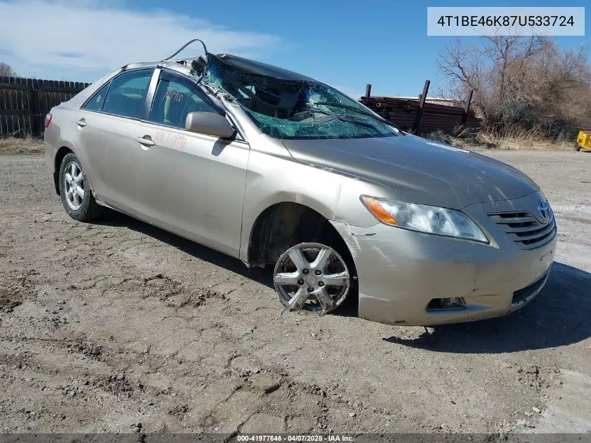 2007 Toyota Camry Le VIN: 4T1BE46K87U533724 Lot: 41977646