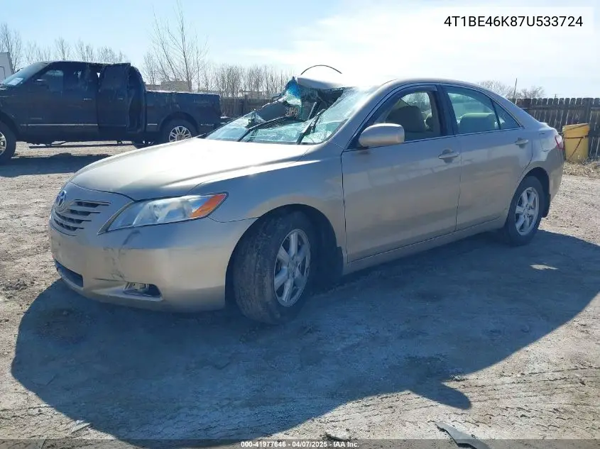 2007 Toyota Camry Le VIN: 4T1BE46K87U533724 Lot: 41977646
