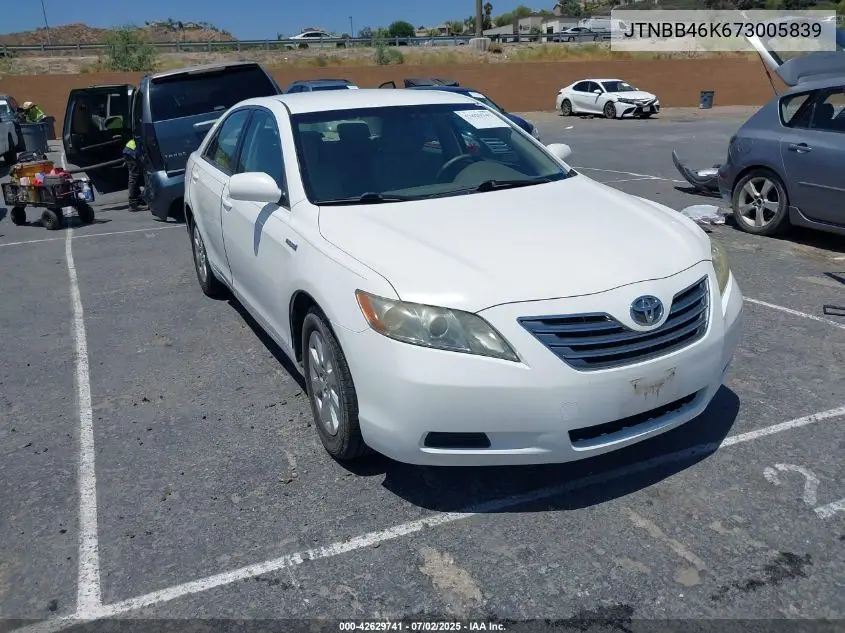 2007 Toyota Camry Hybrid VIN: JTNBB46K673005839 Lot: 42629741