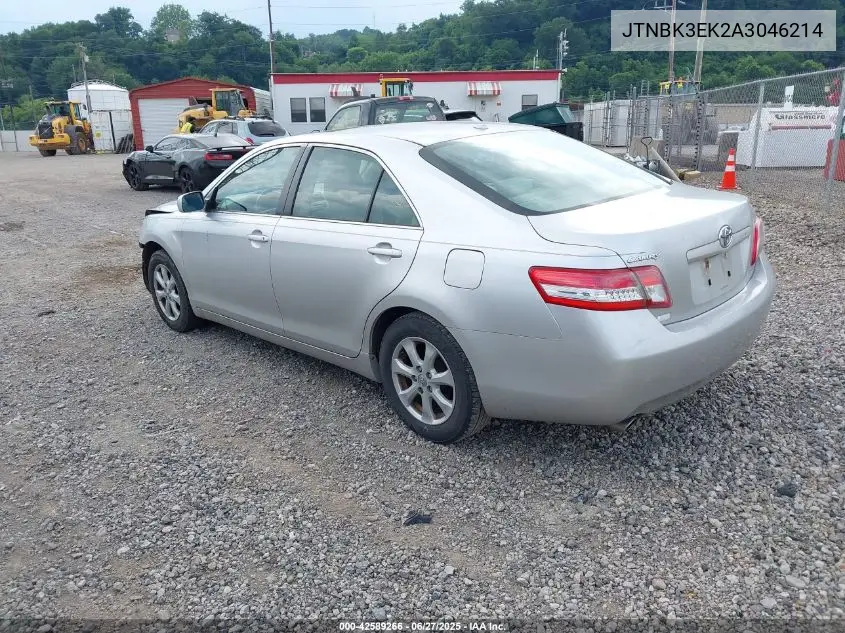 2010 Toyota Camry Le V6 VIN: JTNBK3EK2A3046214 Lot: 42589266
