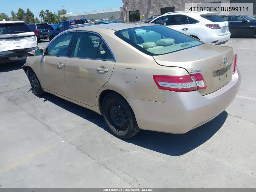 2011 Toyota Camry Le VIN: 4T1BF3EK1BU599114 Lot: 42616121