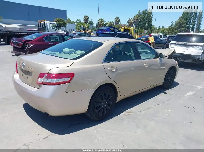 2011 Toyota Camry Le VIN: 4T1BF3EK1BU599114 Lot: 42616121