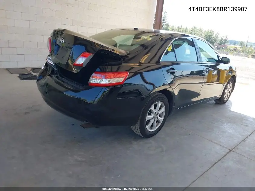 2011 Toyota Camry Le VIN: 4T4BF3EK8BR139907 Lot: 42826957