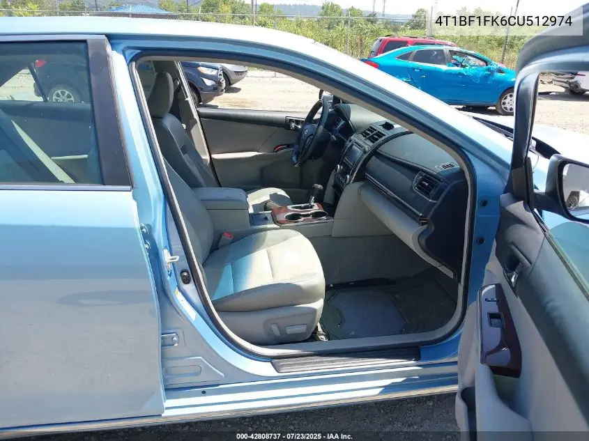 2012 Toyota Camry Xle VIN: 4T1BF1FK6CU512974 Lot: 42808737