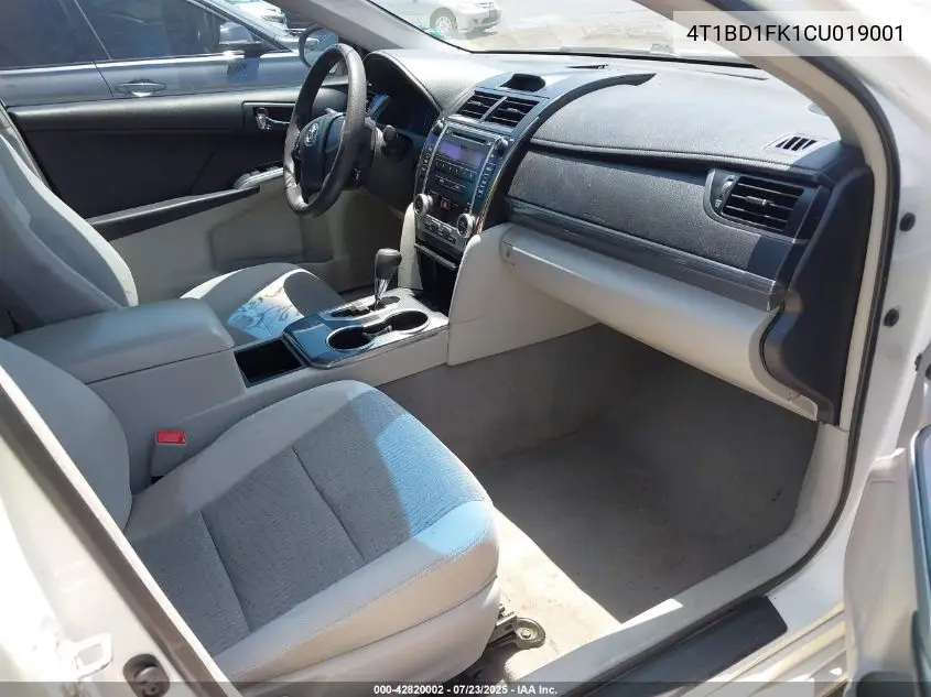 2012 Toyota Camry Hybrid Le VIN: 4T1BD1FK1CU019001 Lot: 42820002