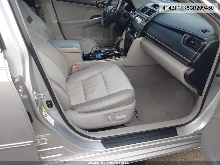 2012 Toyota Camry Xle VIN: 4T4BF1FK5CR209450 Lot: 42821521