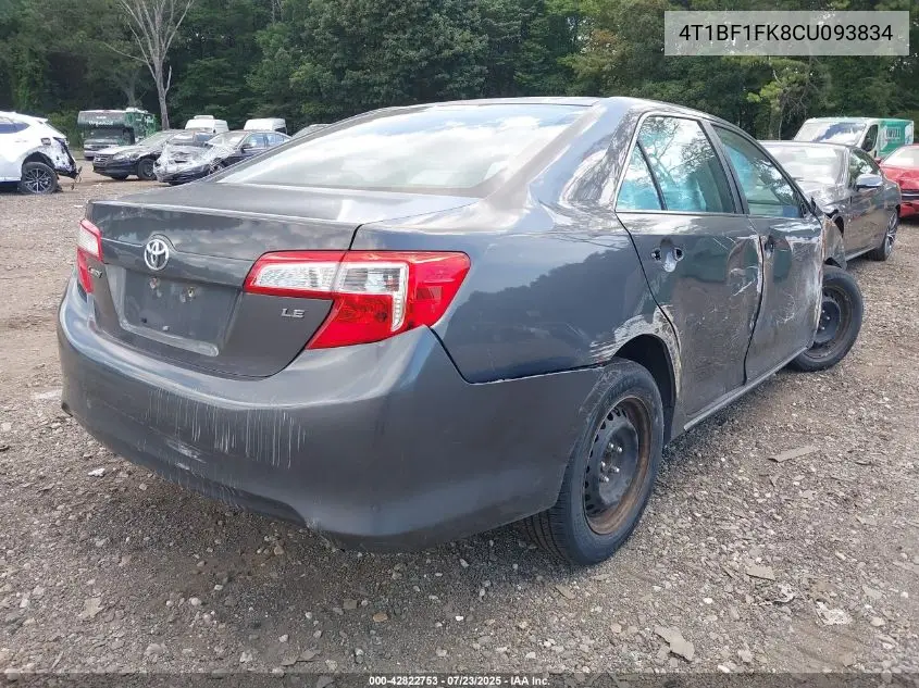 2012 Toyota Camry Le VIN: 4T1BF1FK8CU093834 Lot: 42822753