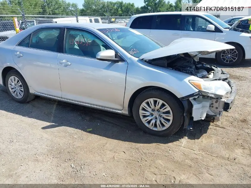 2013 Toyota Camry Le VIN: 4T4BF1FK7DR315187 Lot: 42825280
