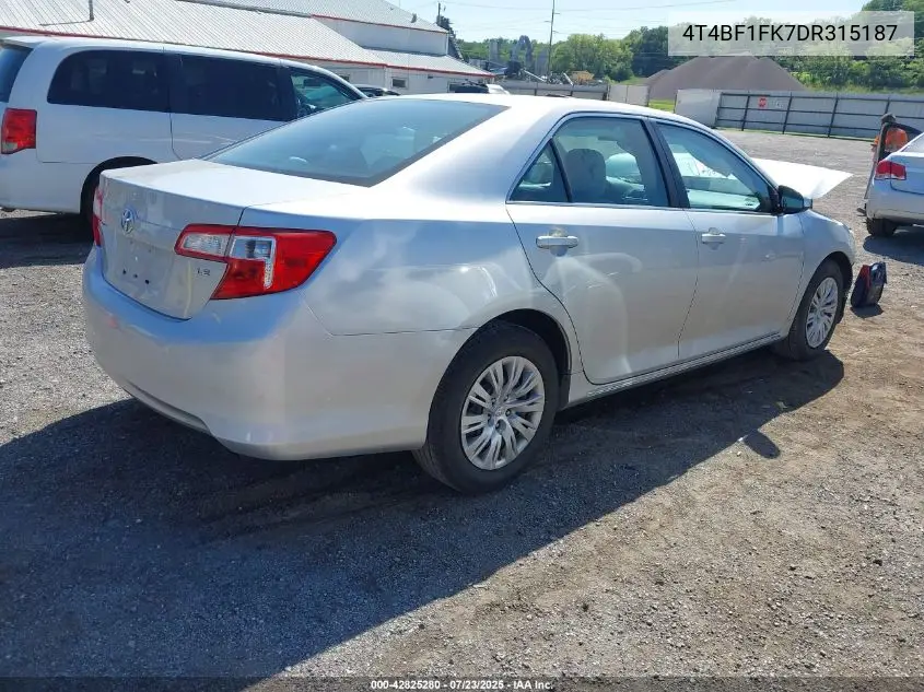 2013 Toyota Camry Le VIN: 4T4BF1FK7DR315187 Lot: 42825280