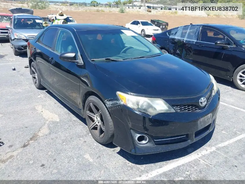 2014 Toyota Camry Se VIN: 4T1BF1FKXEU838702 Lot: 42817429