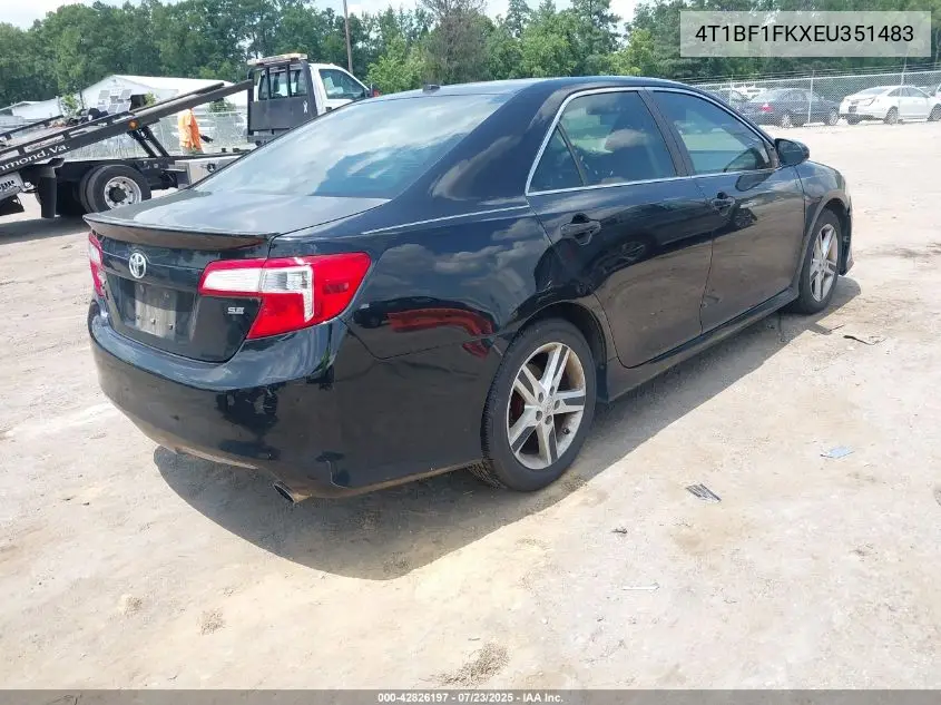2014 Toyota Camry Se VIN: 4T1BF1FKXEU351483 Lot: 42826197