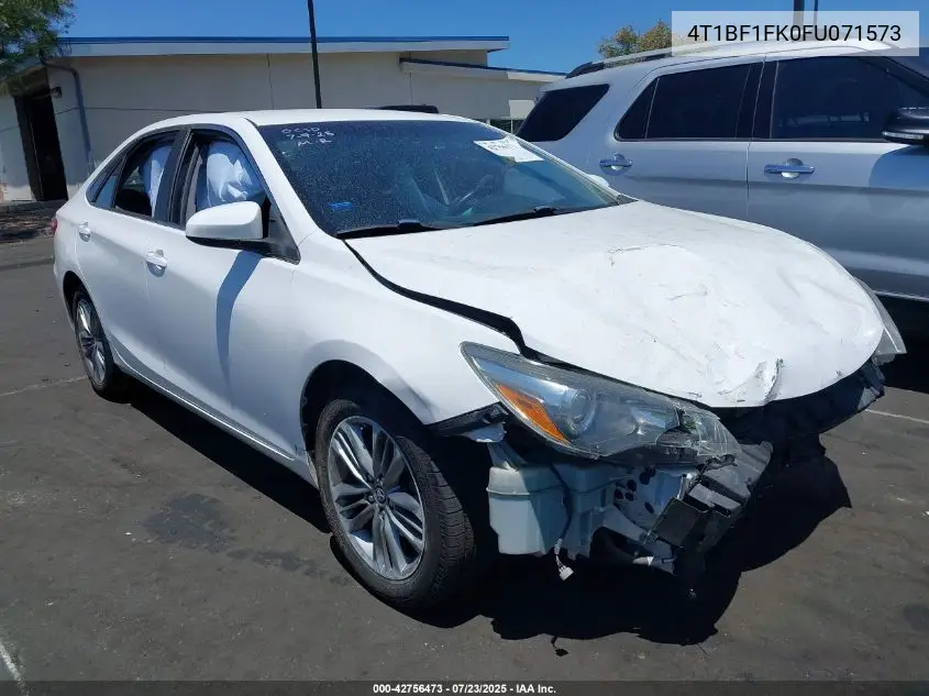 2015 Toyota Camry Se VIN: 4T1BF1FK0FU071573 Lot: 42756473