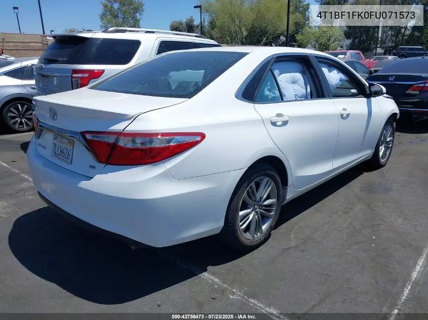 2015 Toyota Camry Se VIN: 4T1BF1FK0FU071573 Lot: 42756473