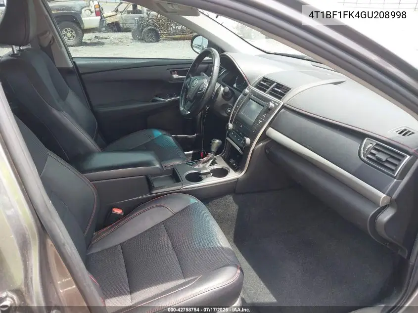 2016 Toyota Camry Se VIN: 4T1BF1FK4GU208998 Lot: 42758754