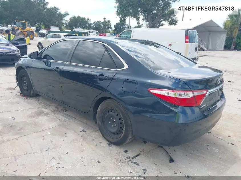 2016 Toyota Camry Le VIN: 4T4BF1FK8GR547818 Lot: 42826728