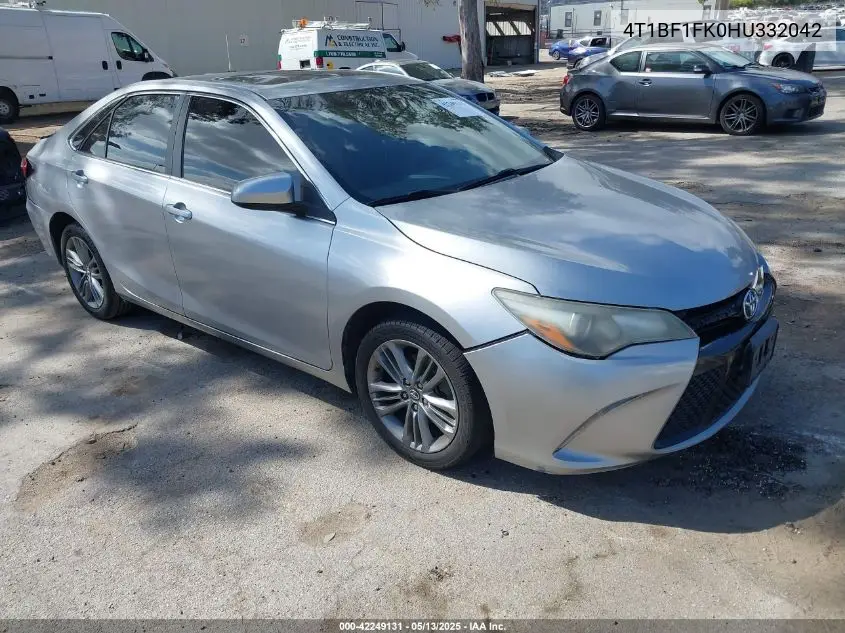 2017 Toyota Camry Se VIN: 4T1BF1FK0HU332042 Lot: 42249131
