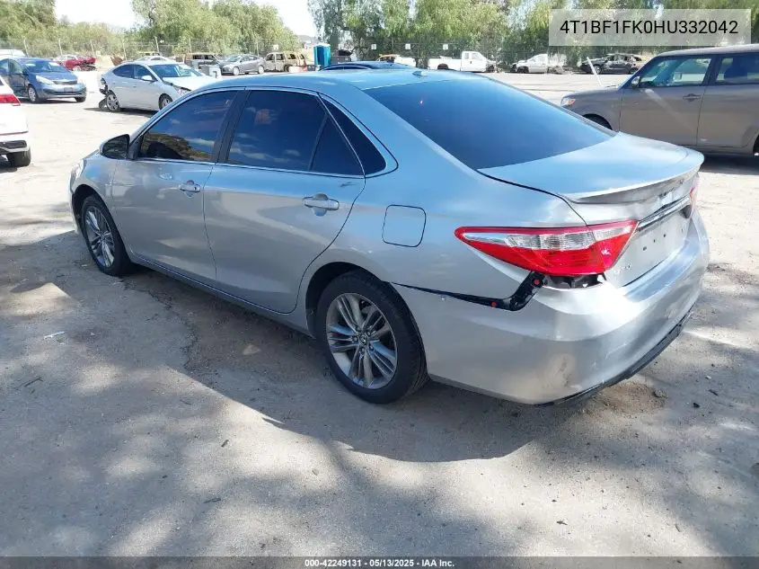 2017 Toyota Camry Se VIN: 4T1BF1FK0HU332042 Lot: 42249131
