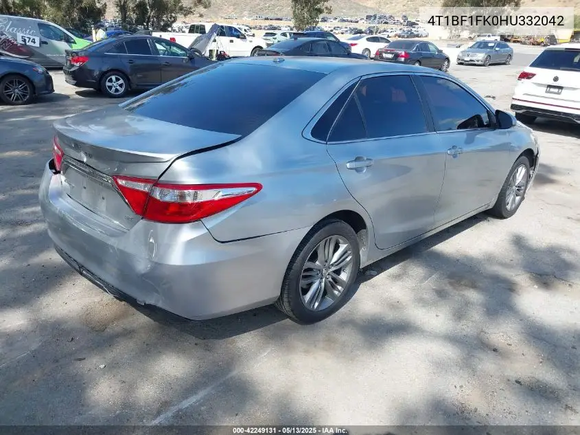 2017 Toyota Camry Se VIN: 4T1BF1FK0HU332042 Lot: 42249131