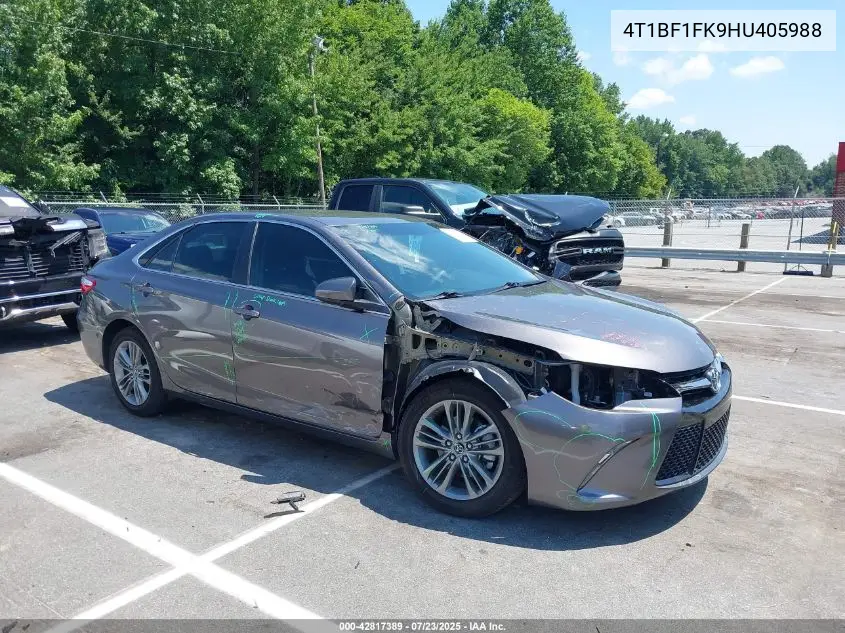 4t1bf1fk9hu405988 4T1BF1FK9HU405988 2017 Toyota Camry Se