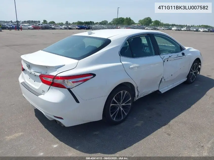 2020 Toyota Camry Se Awd VIN: 4T1G11BK3LU007582 Lot: 42414113