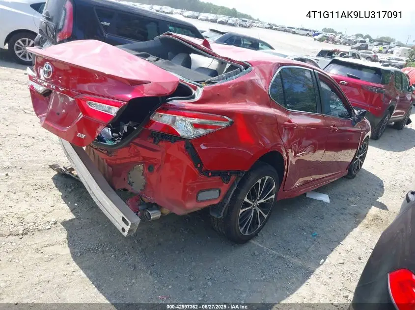 2020 Toyota Camry Se VIN: 4T1G11AK9LU317091 Lot: 42597362