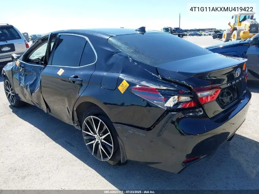 2021 Toyota Camry Se VIN: 4T1G11AKXMU419422 Lot: 42823111