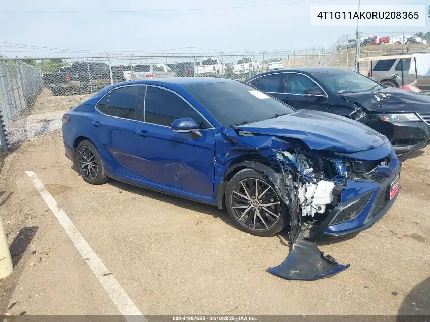 2024 Toyota Camry Se VIN: 4T1G11AK0RU208365 Lot: 41997623