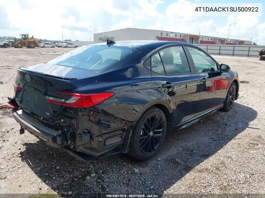 2025 Toyota Camry Se VIN: 4T1DAACK1SU500922 Lot: 42617874