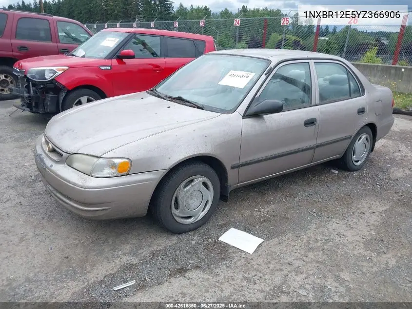 2000 Toyota Corolla Ce VIN: 1NXBR12E5YZ366906 Lot: 42616850