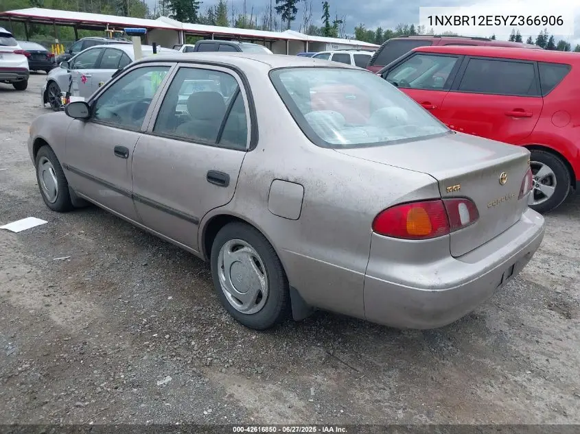 2000 Toyota Corolla Ce VIN: 1NXBR12E5YZ366906 Lot: 42616850