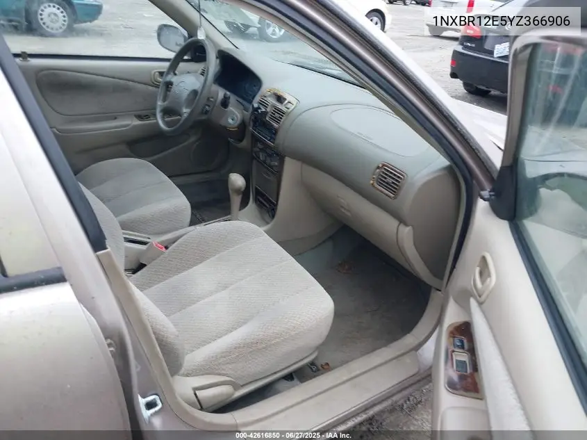 2000 Toyota Corolla Ce VIN: 1NXBR12E5YZ366906 Lot: 42616850