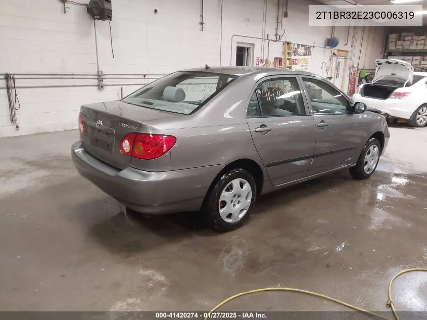 2003 Toyota Corolla Ce VIN: 2T1BR32E23C006319 Lot: 41420274