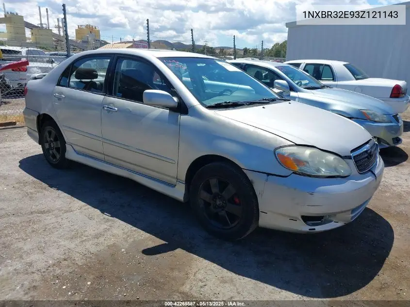 2003 Toyota Corolla S VIN: 1NXBR32E93Z121143 Lot: 42265587