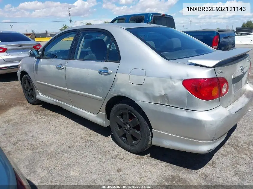 2003 Toyota Corolla S VIN: 1NXBR32E93Z121143 Lot: 42265587