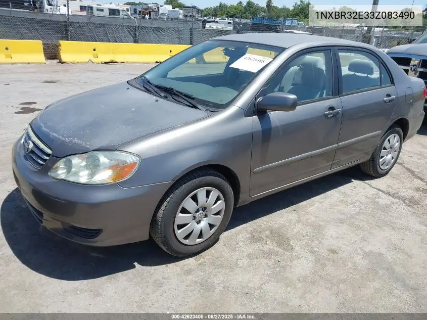 2003 Toyota Corolla Le VIN: 1NXBR32E33Z083490 Lot: 42623405