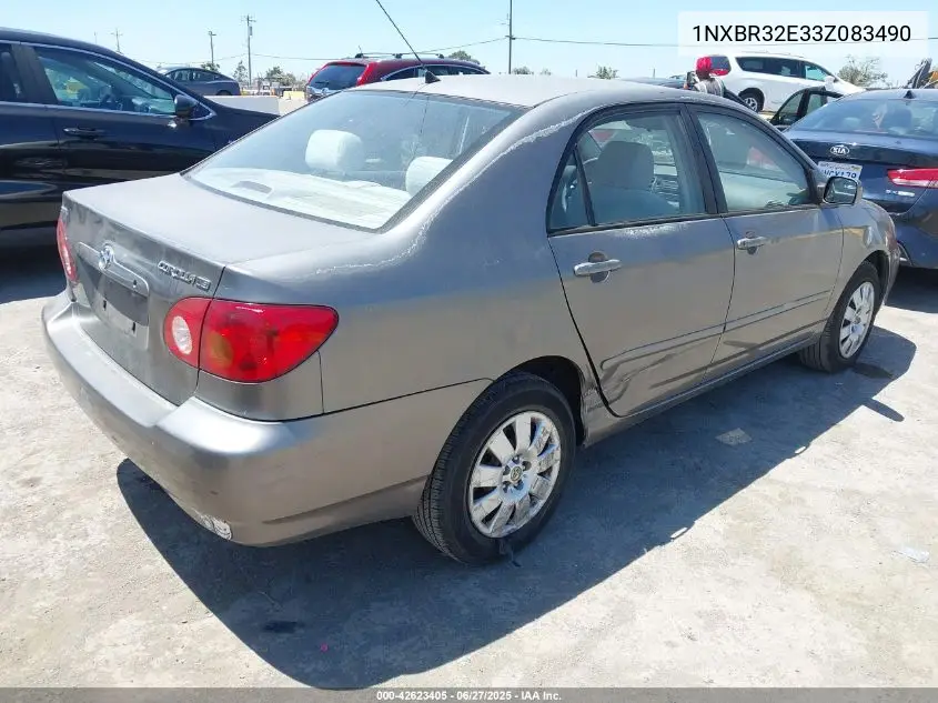 2003 Toyota Corolla Le VIN: 1NXBR32E33Z083490 Lot: 42623405