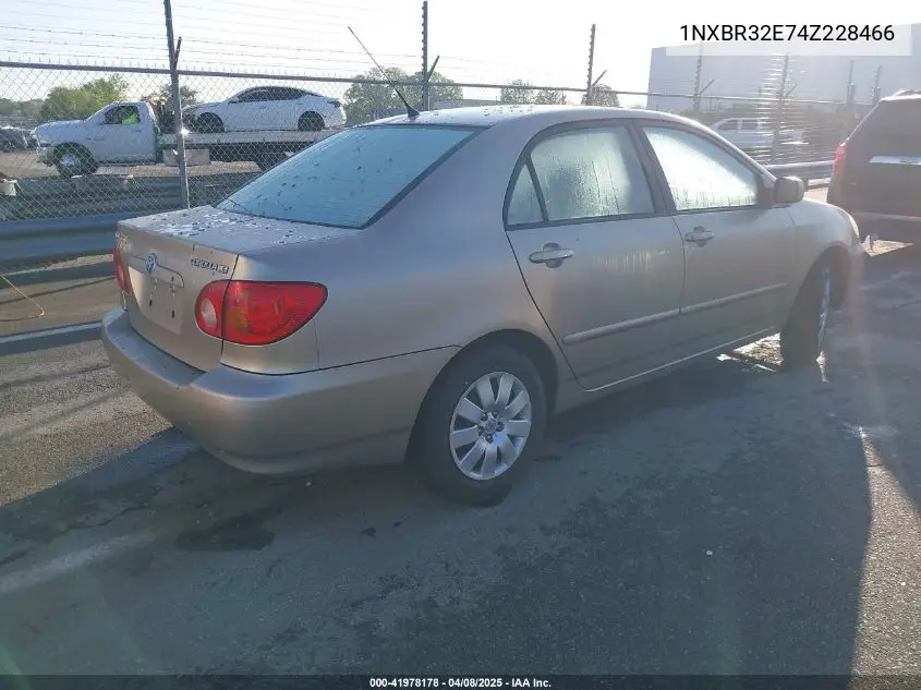 2004 Toyota Corolla Le VIN: 1NXBR32E74Z228466 Lot: 41978178
