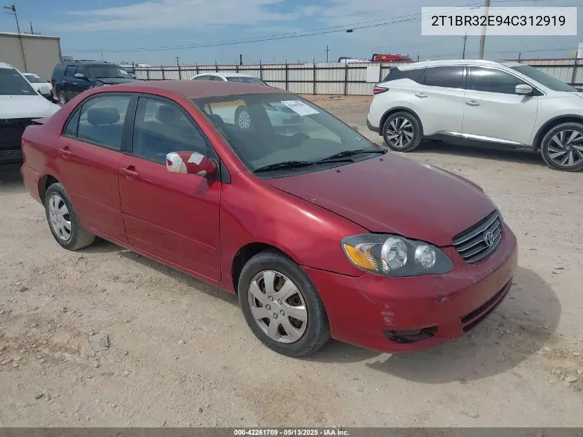 2004 Toyota Corolla Le VIN: 2T1BR32E94C312919 Lot: 42261709