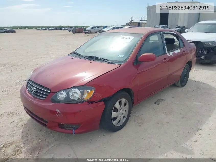 2004 Toyota Corolla Le VIN: 2T1BR32E94C312919 Lot: 42261709