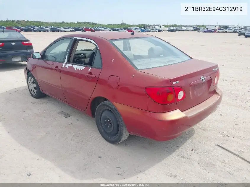 2004 Toyota Corolla Le VIN: 2T1BR32E94C312919 Lot: 42261709
