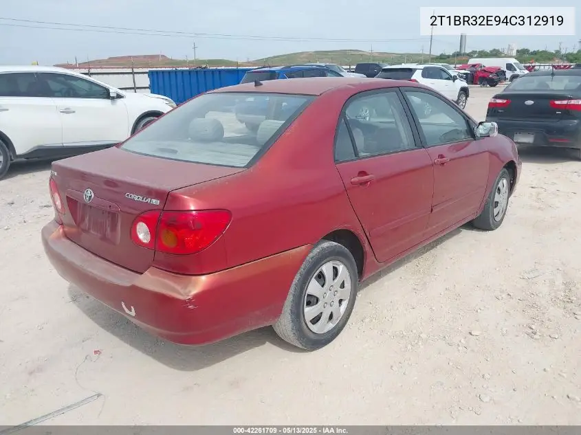 2004 Toyota Corolla Le VIN: 2T1BR32E94C312919 Lot: 42261709