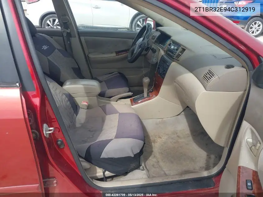 2004 Toyota Corolla Le VIN: 2T1BR32E94C312919 Lot: 42261709